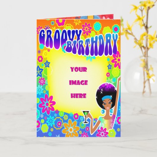 Groovy Birthday Kaart (Gele Bloem)