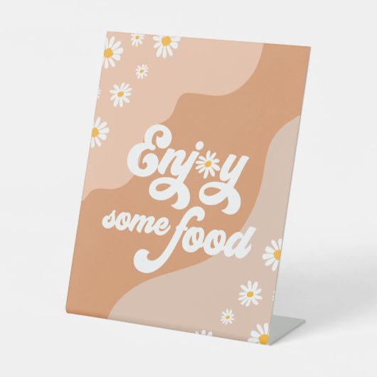 Groovy Birthday Party Boho Daisy Decorations Table Reclamebord Met Voetstuk (Voorkant)