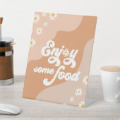 Groovy Birthday Party Boho Daisy Decorations Table Reclamebord Met Voetstuk (Insitu)