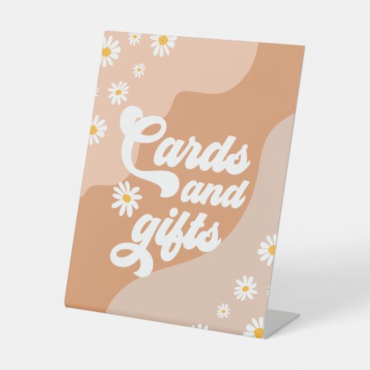 Groovy Birthday Party Boho Daisy Decorations Table Reclamebord Met Voetstuk (Voorkant)