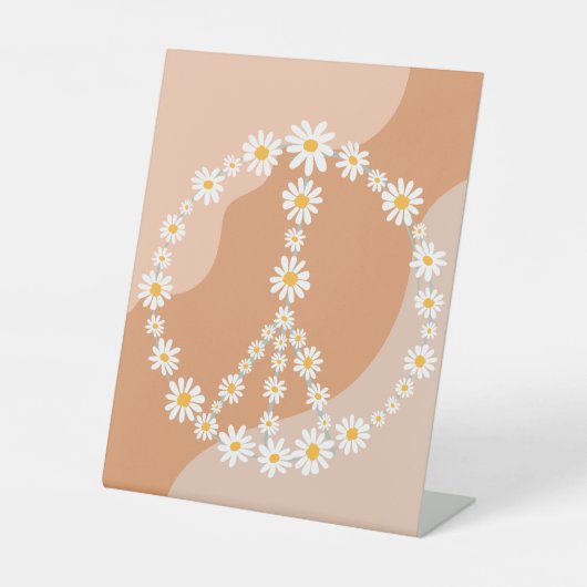 Groovy Birthday Party Boho Daisy Decorations Table Reclamebord Met Voetstuk (Voorkant)