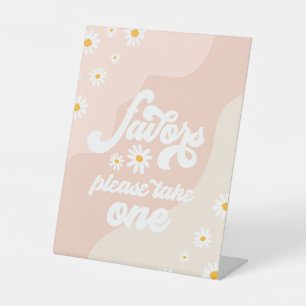 Groovy Birthday Party Boho Daisy Decorations Table Reclamebord Met Voetstuk