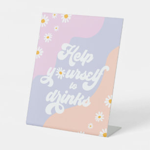 Groovy Birthday Party Boho Daisy Decorations Table Reclamebord Met Voetstuk