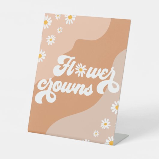 Groovy Birthday Party Boho Daisy Decorations Table Reclamebord Met Voetstuk (Voorkant)