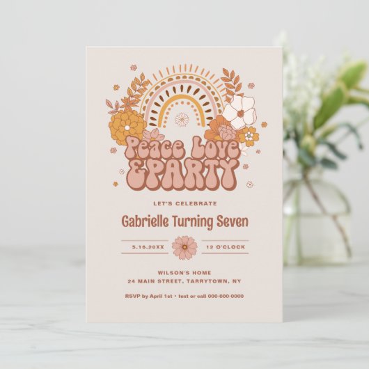 Groovy Birthday Uitnodiging (Staand voorkant)