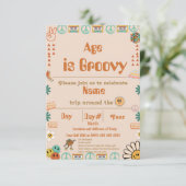 Groovy Birthday Uitnodiging (Staand voorkant)