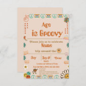 Groovy Birthday Uitnodiging (Voorkant / Achterkant)