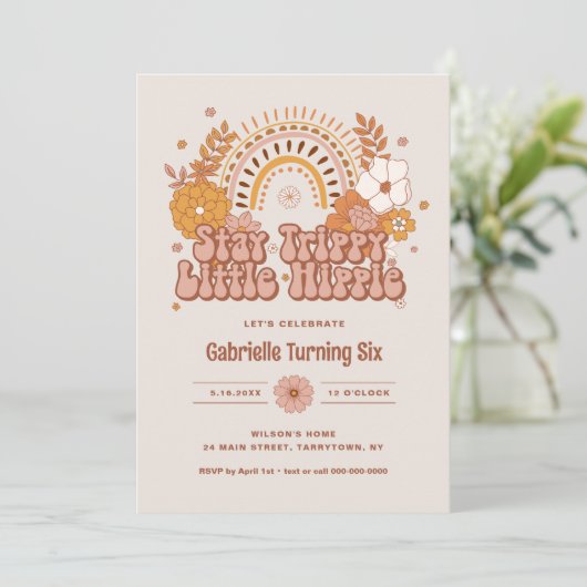 Groovy Birthday Uitnodiging (Staand voorkant)