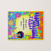 Groovy Birthday Uitnodiging Legpuzzel (Horizontaal)