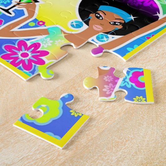 Groovy Birthday Uitnodiging Legpuzzel (Zijkant)