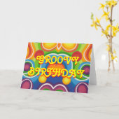 'Groovy Birthday' wenskaart Kaart (Gele Bloem)