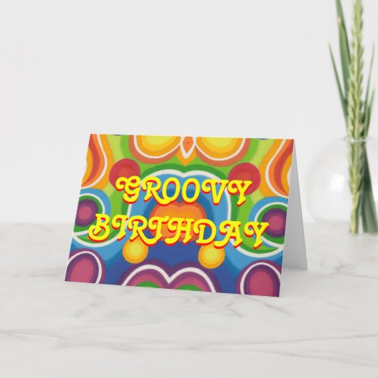 'Groovy Birthday' wenskaart Kaart (Voorkant)