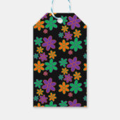 Groovy Black 70s Style Flower Gift Label Cadeaulabel (Voorkant)