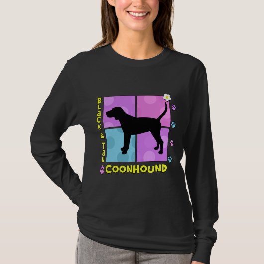Groovy Black en Tan Coonhound T-shirt (Voorkant)