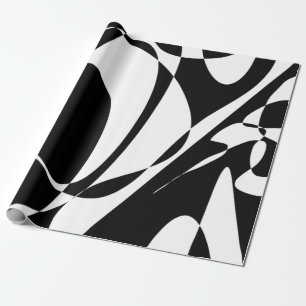 Groovy Black en White Pattern Cadeaupapier