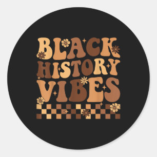 Groovy Black Geschiedenis Maand Trotse Melanin Afr Ronde Sticker