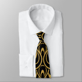 Groovy Black & Gold Art Deco/Retro Design Stropdas (Gebonden)
