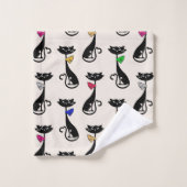 Groovy Black Hep Cats Bad Handdoek (Wasdoekje)