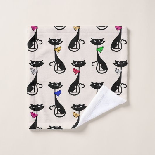 Groovy Black Hep Cats Bad Handdoek (Wasdoekje)