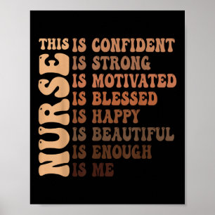Groovy Black Nurse Melanin Black Geschiedenis Afri Poster