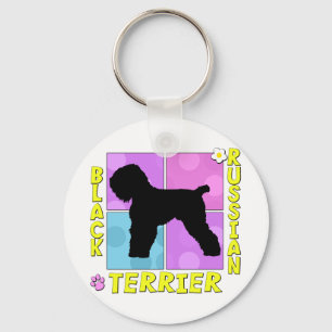 Groovy Black Russische terrier Sleutelhanger