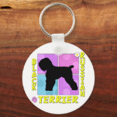 Groovy Black Russische terrier Sleutelhanger (Voorkant)