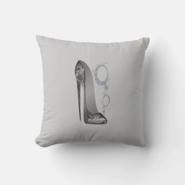 Groovy Black Stiletto en Sparkle Bling Pillow Kussen (Voorkant)
