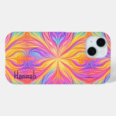 Groovy  Blauw Roze Tie Dye iPhone Case (Achterkant (horizontaal))
