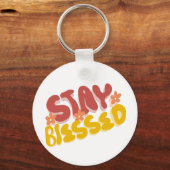 Groovy Blessed Hand Lettering Flower Sleutelhanger (Voorkant)