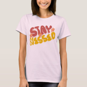 Groovy Blessed Hand Lettering Flower T-shirt