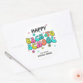 Groovy blij terug naar school ronde sticker (Envelop)