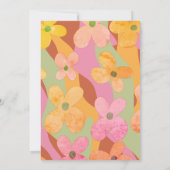 Groovy Bloem 80s Vintage Bruiloft Kaart (Achterkant)