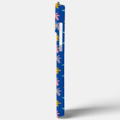 Groovy Bloem Blauw Patroon Naam Case-Mate iPhone Case (Achterkant / Links)