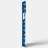 Groovy Bloem Blauw Patroon Naam Case-Mate iPhone Case (Achterkant / Rechts)