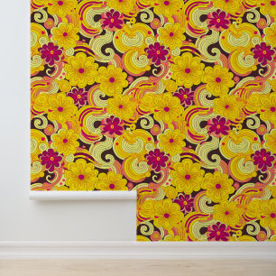 Groovy bloem patroon behang