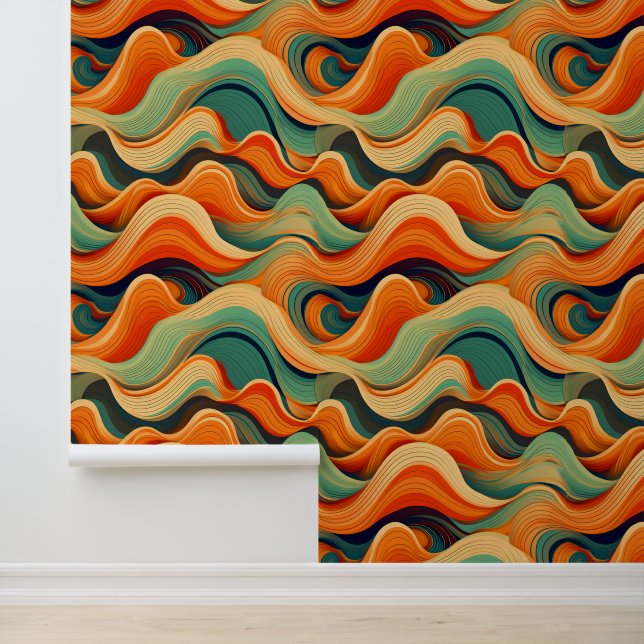 Groovy bloem patroon behang (Applicatie)