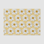 Groovy Bloem Witte Madelief Hippie Bloesems Geel Tissuepapier (Voorkant)