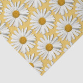 Groovy Bloem Witte Madelief Hippie Bloesems Geel Tissuepapier (Detail)