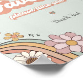 Groovy Bloemen 70s Thema Retro Favorieten Party Si Poster (Hoek)