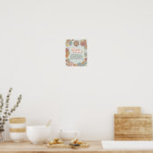 Groovy Bloemen 70s Thema Retro Luier Gedachten Tek Poster (Keuken)