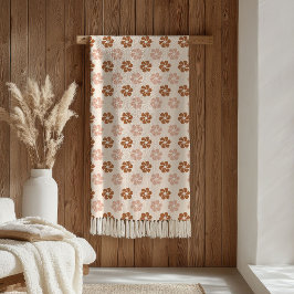 Groovy Bloemen Dekbed 70s Pastel Koper Vibe Fleece Deken
