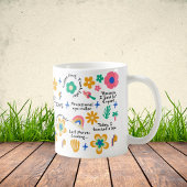Groovy Bloemen Leraar Gift met Affirmaties Koffiemok