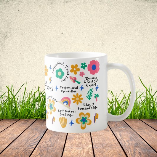 Groovy Bloemen Leraar Gift met Affirmaties Koffiemok