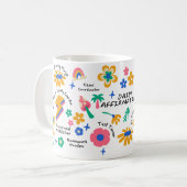 Groovy Bloemen Leraar Gift met Affirmaties Koffiemok (Voorkant links)