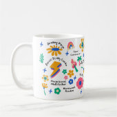 Groovy Bloemen Leraar Gift met Affirmaties Koffiemok (Links)