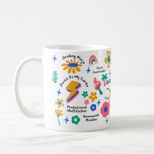 Groovy Bloemen Leraar Gift met Affirmaties Koffiemok (Links)
