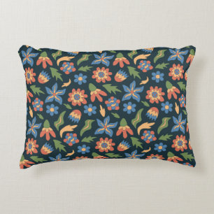 Groovy Bloemen Retro Patroon Accent Kussen
