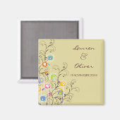 Groovy Bloemen Tuin Whimsical Chic Save The Date Magneet (Voorkant / Achterkant)
