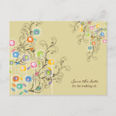 Groovy Bloemen Tuin Whimsical Save The Date Aankondigingskaart (Voorkant)