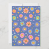 Groovy bloemen verjaardag uitnodiging (Achterkant)